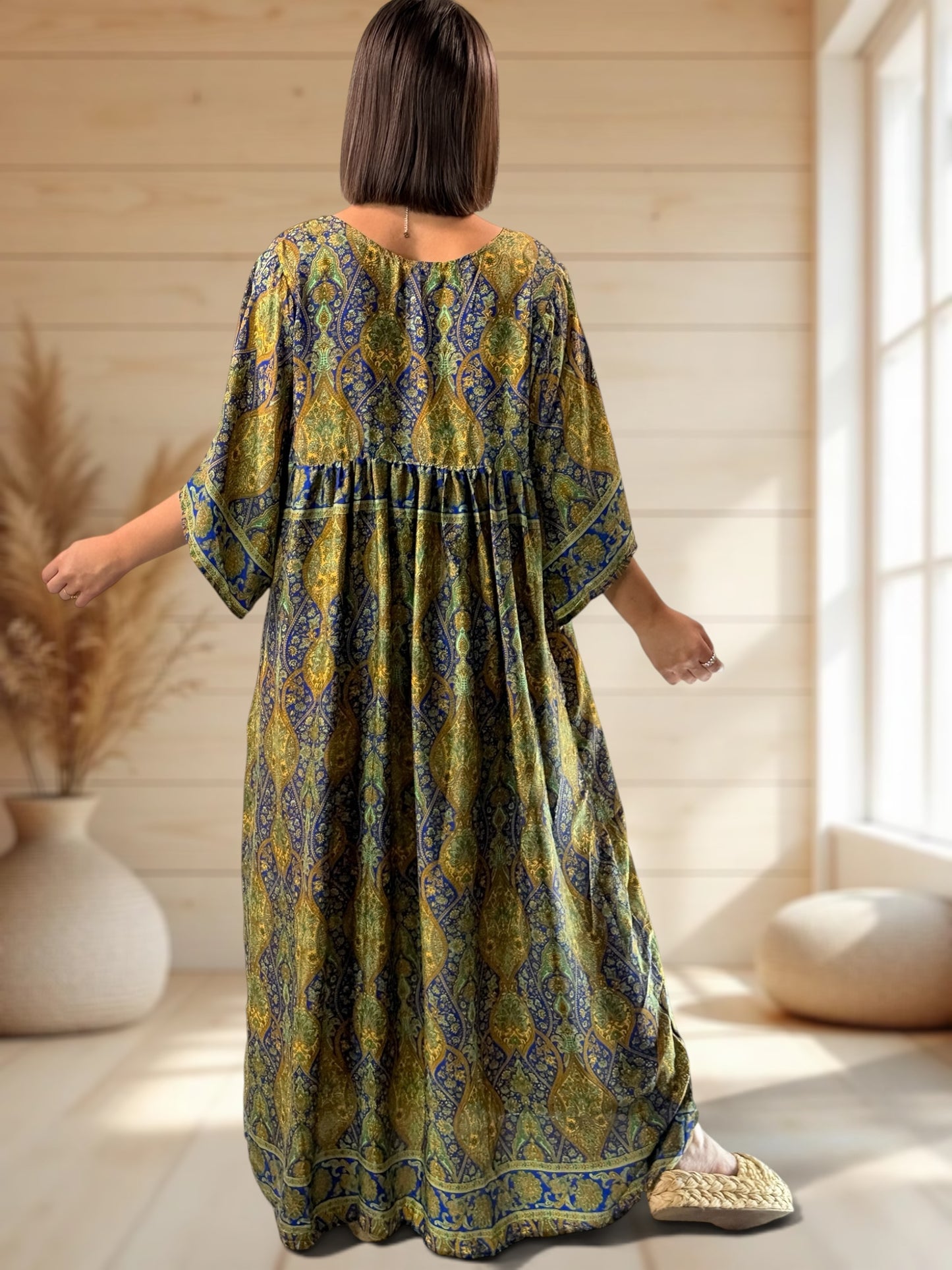 MATHILDA - ROBE LONGUE BOHEME SOIE JUSQU'A LA TAILLE 54