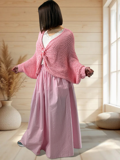 GLOSS - PULL OVERSIZE ROSE JUSQU'A LA TAILLE 54