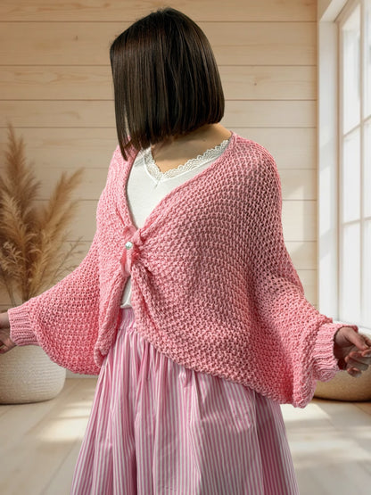 GLOSS - PULL OVERSIZE ROSE JUSQU'A LA TAILLE 54