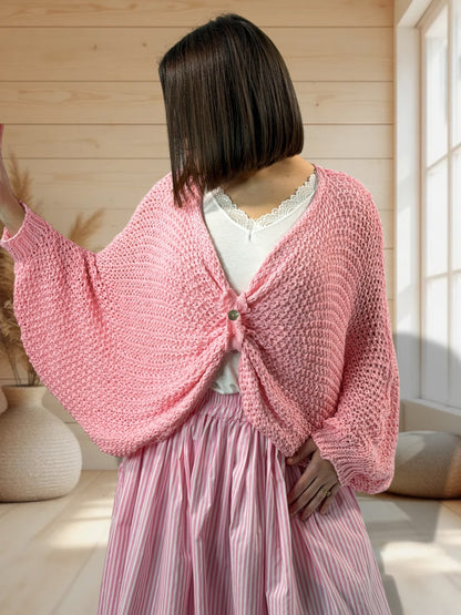 GLOSS - PULL OVERSIZE ROSE JUSQU'A LA TAILLE 54