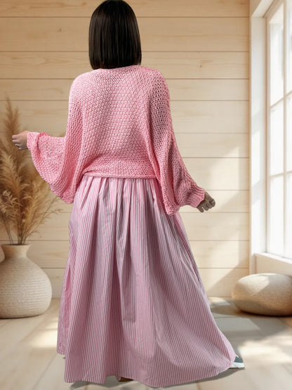 GLOSS - PULL OVERSIZE ROSE JUSQU'A LA TAILLE 54