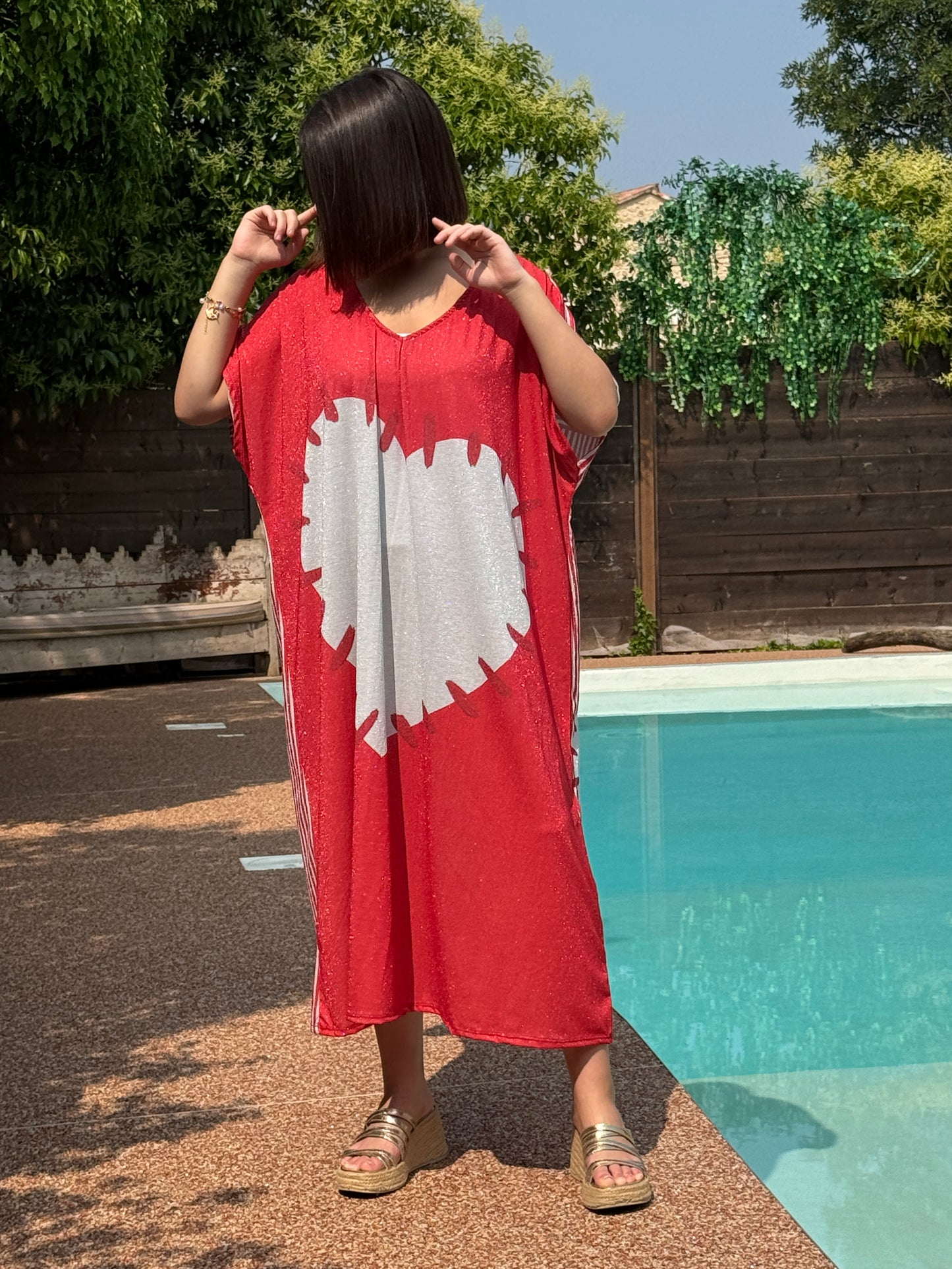 MELROSE - ROBE FLUIDE SCINTILLANTE OVERSIZE JUSQU'A LA TAILLE 56 REF2