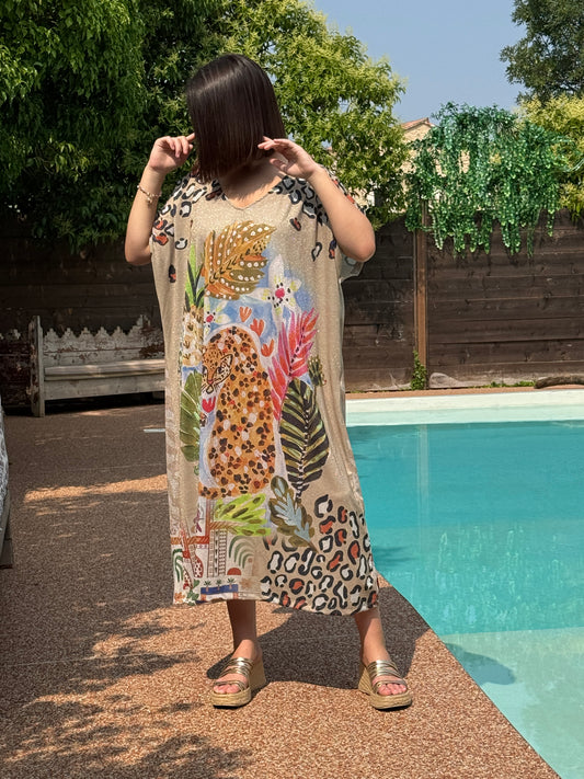 MELROSE - ROBE FLUIDE SCINTILLANTE OVERSIZE JUSQU'A LA TAILLE 56 REF1