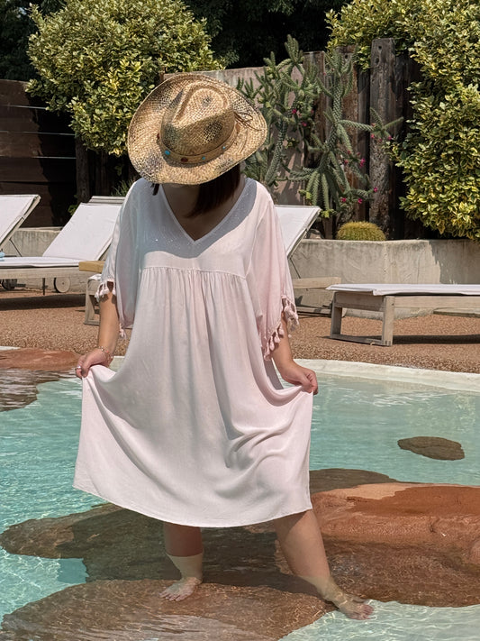 NINON - ROBE TUNIQUE ROSE JUSQU'A LA TAILLE 54