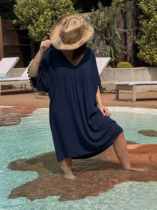 NINON - ROBE TUNIQUE MARINE JUSQU'A LA TAILLE 54