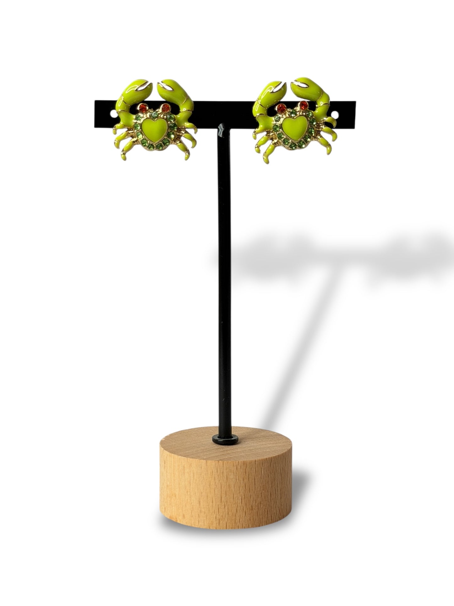 CRABE - BOUCLES D'OREILLES TENDANCE AVEC STRASS