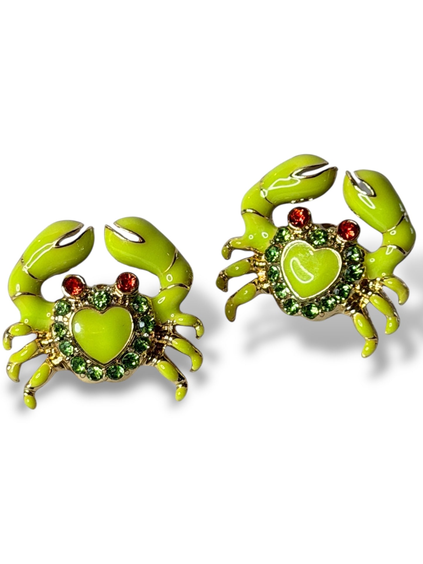 CRABE - BOUCLES D'OREILLES TENDANCE AVEC STRASS