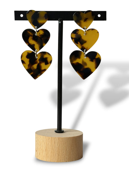 ALEXIA - BOUCLES D'OREILLES COEUR LEOPARD