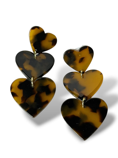 ALEXIA - BOUCLES D'OREILLES COEUR LEOPARD