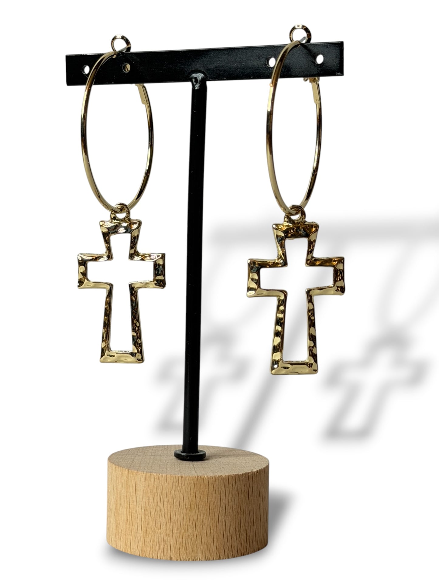 DOROTHY - BOUCLES D'OREILLES CREOLE AVEC CROIX