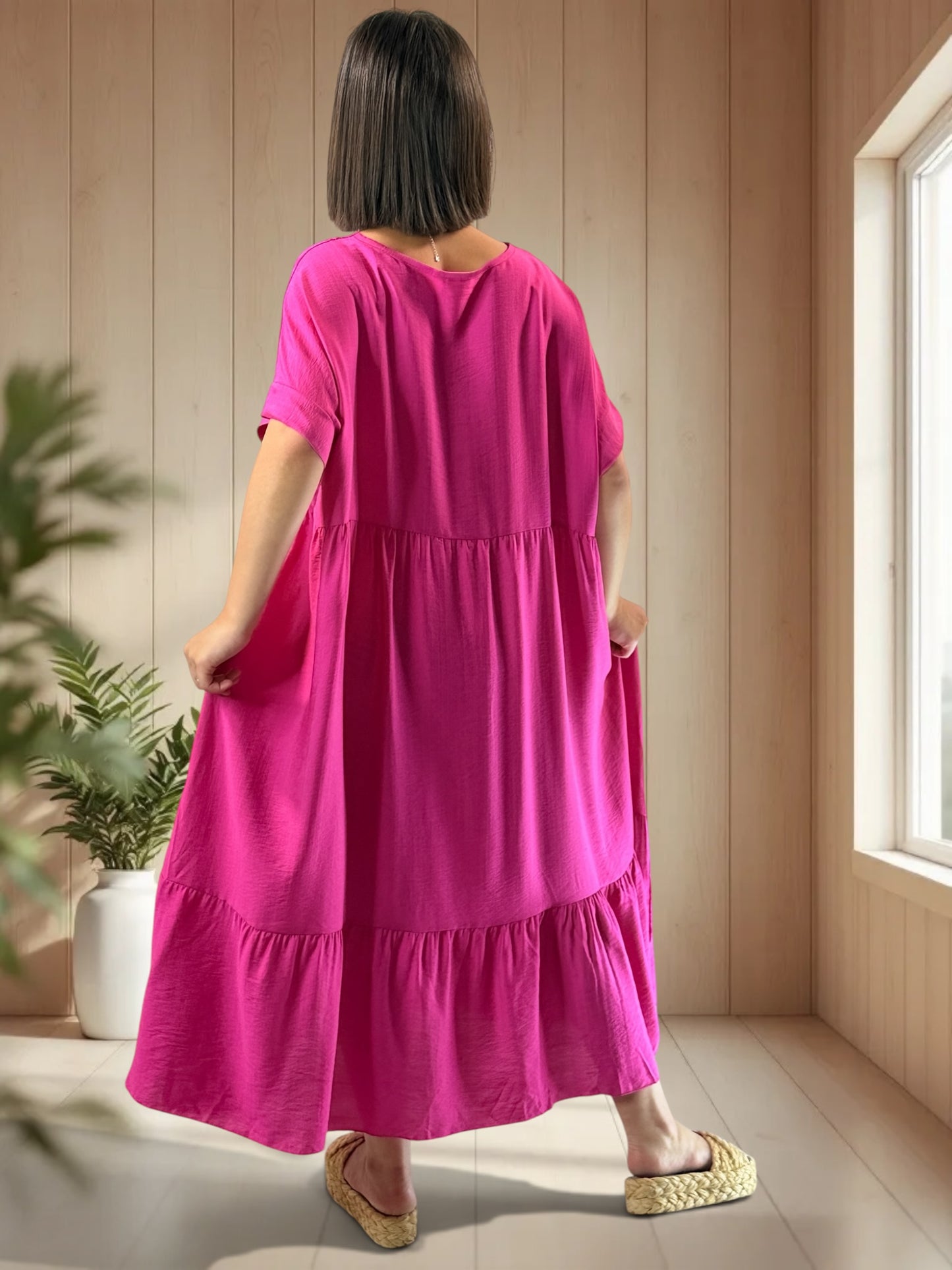 CLOE - ROBE LONGUE FUCHSIA JUSQU'A LA TAILLE 54