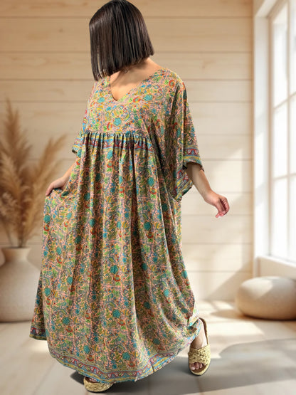 MATHILDA - ROBE LONGUE BOHEME SOIE JUSQU'A LA TAILLE 54