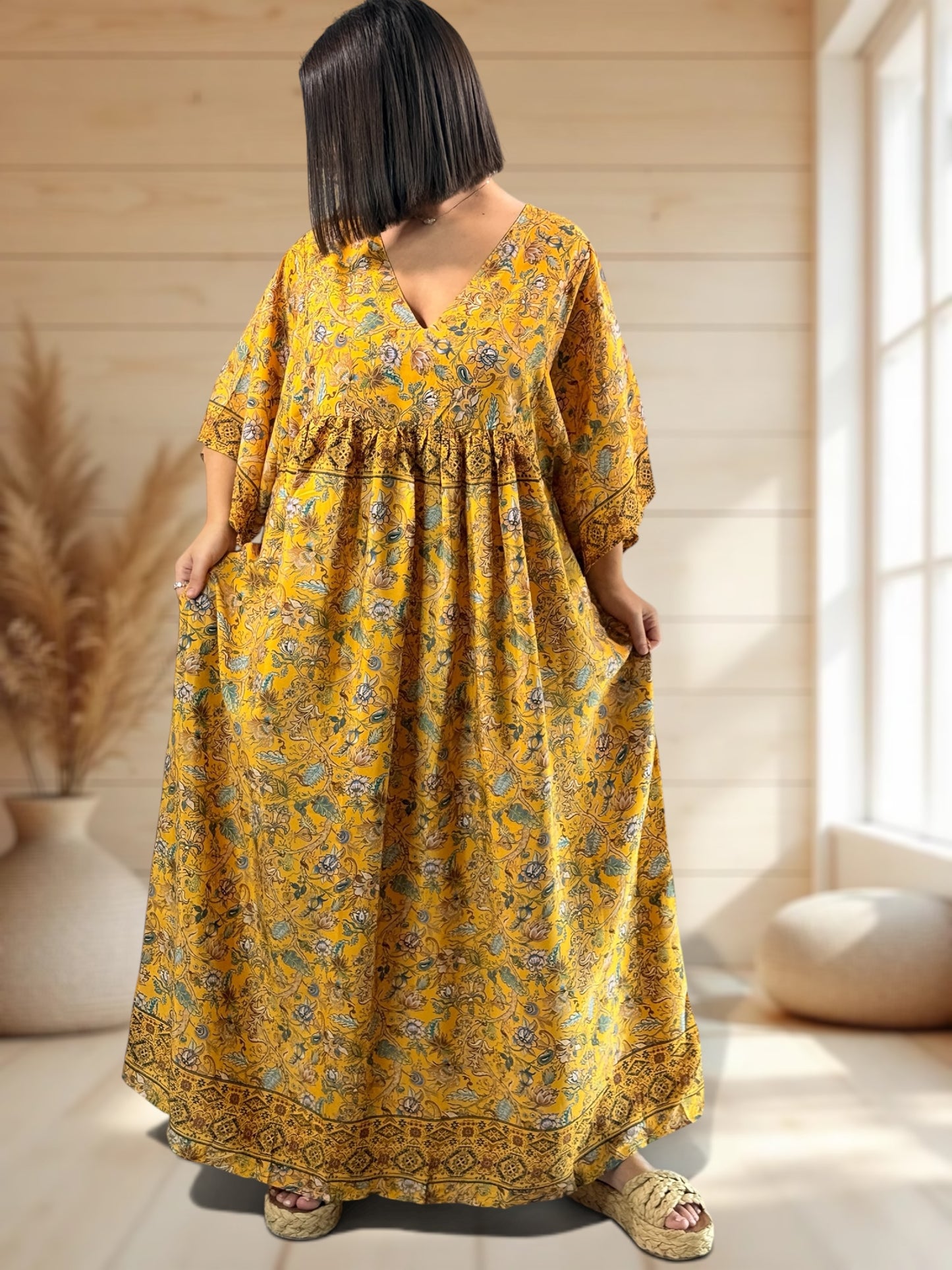 MATHILDA - ROBE LONGUE BOHEME SOIE JUSQU'A LA TAILLE 54