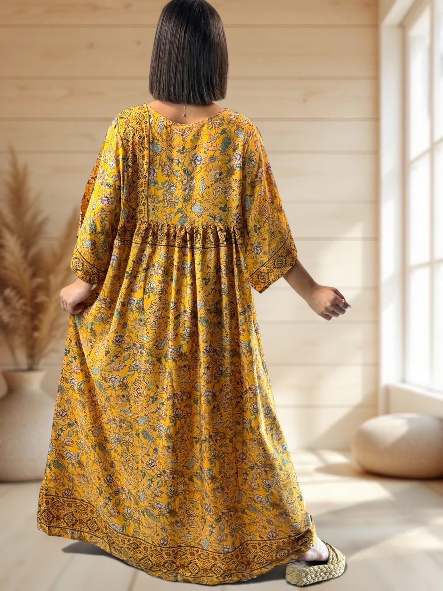 MATHILDA - ROBE LONGUE BOHEME SOIE JUSQU'A LA TAILLE 54