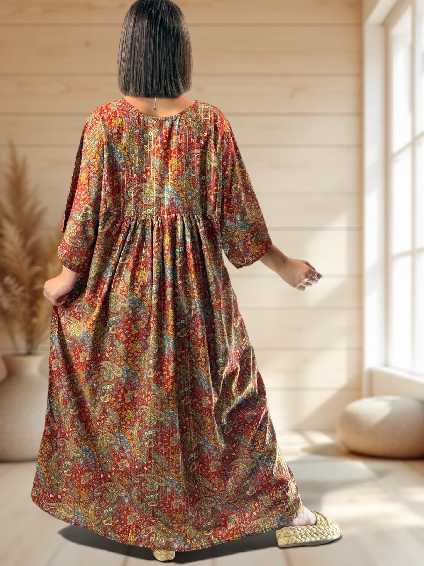 MATHILDA - ROBE LONGUE BOHEME SOIE JUSQU'A LA TAILLE 54