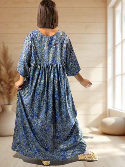 MATHILDA - ROBE LONGUE BOHEME SOIE JUSQU'A LA TAILLE 54