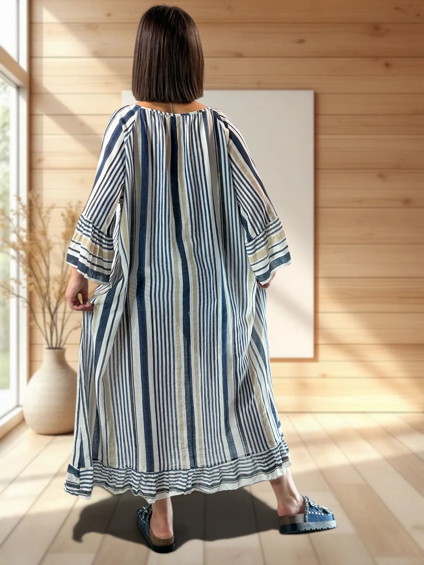 FRANCESCA - ROBE A RAYURE MARINE JUSQU'A LA TAILLE 56