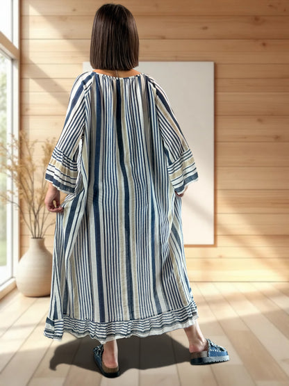 FRANCESCA - ROBE A RAYURE MARINE JUSQU'A LA TAILLE 56