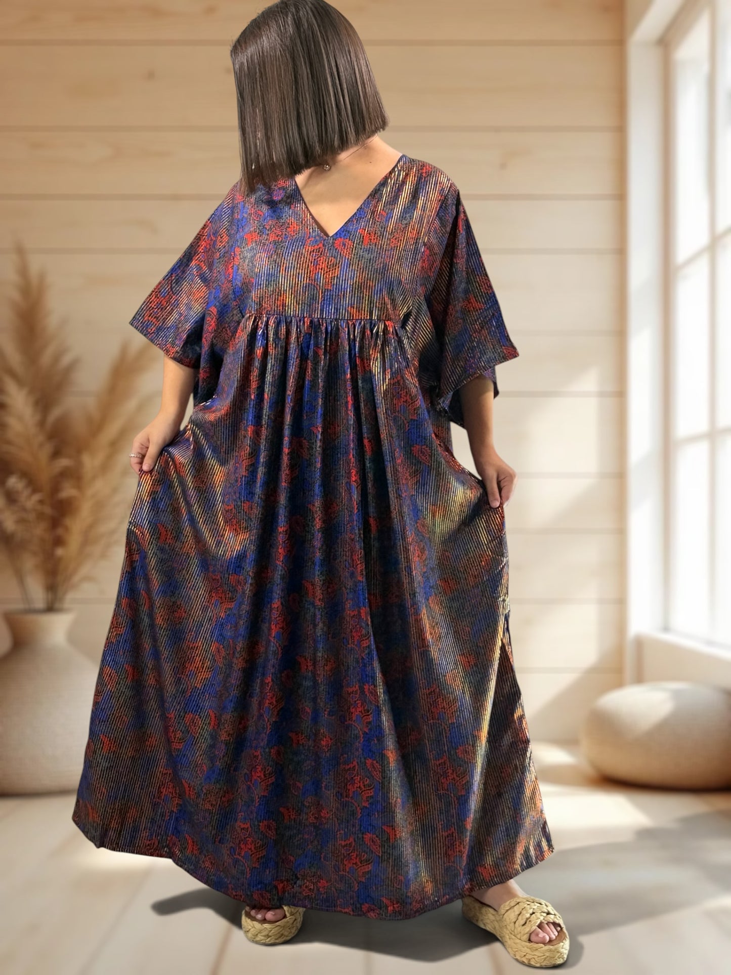 MATHILDA - ROBE LONGUE BOHEME SOIE JUSQU'A LA TAILLE 54