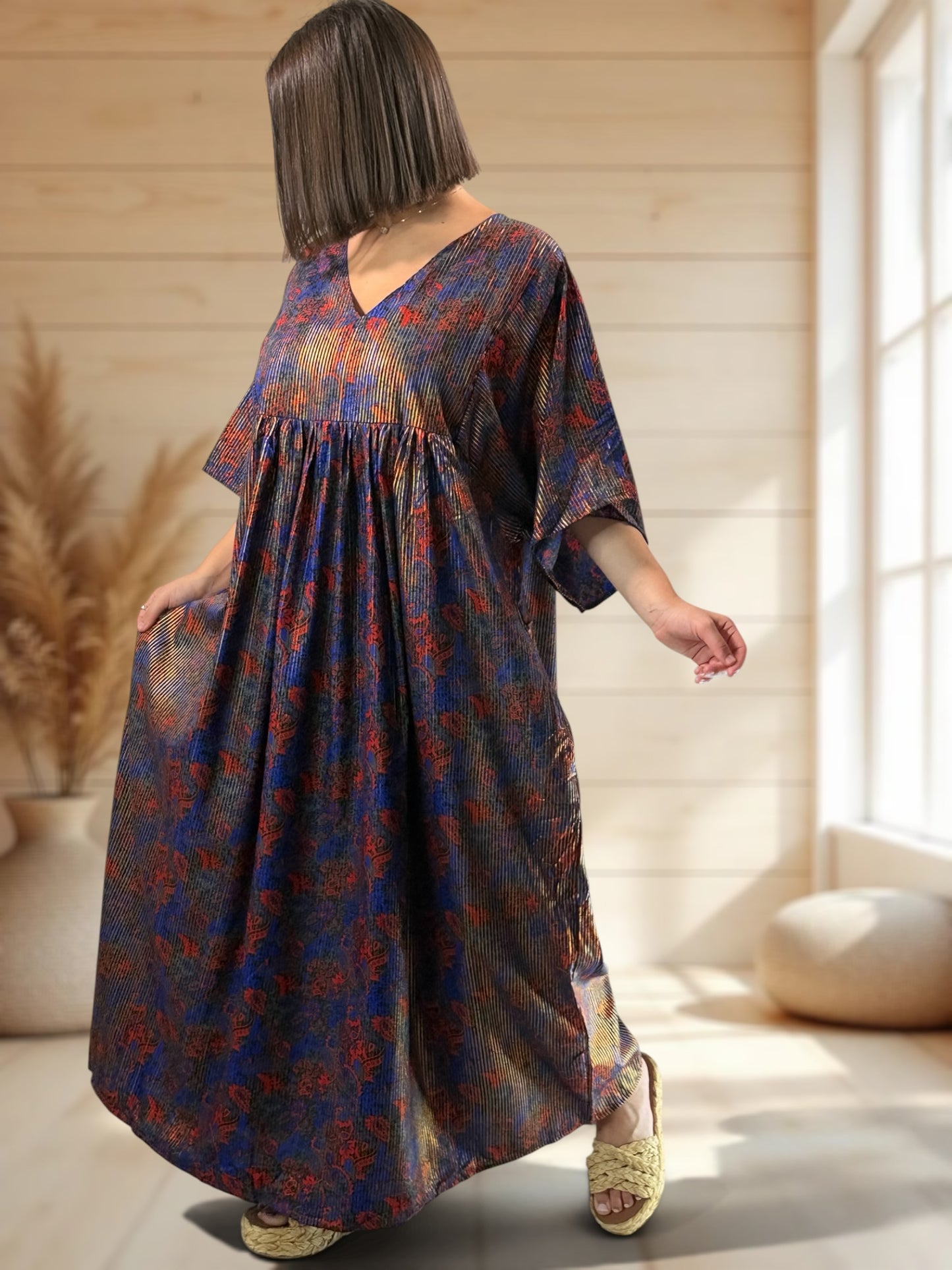 MATHILDA - ROBE LONGUE BOHEME SOIE JUSQU'A LA TAILLE 54