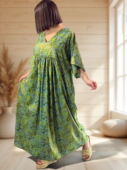 MATHILDA - ROBE LONGUE BOHEME SOIE JUSQU'A LA TAILLE 54