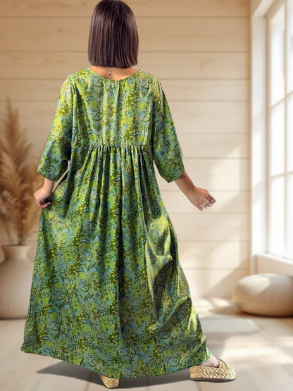 MATHILDA - ROBE LONGUE BOHEME SOIE JUSQU'A LA TAILLE 54