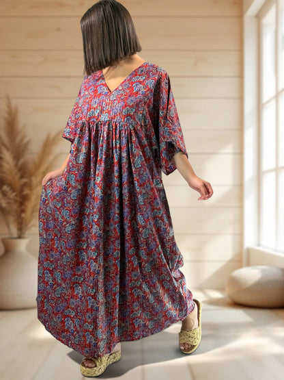 MATHILDA - ROBE LONGUE BOHEME SOIE JUSQU'A LA TAILLE 54