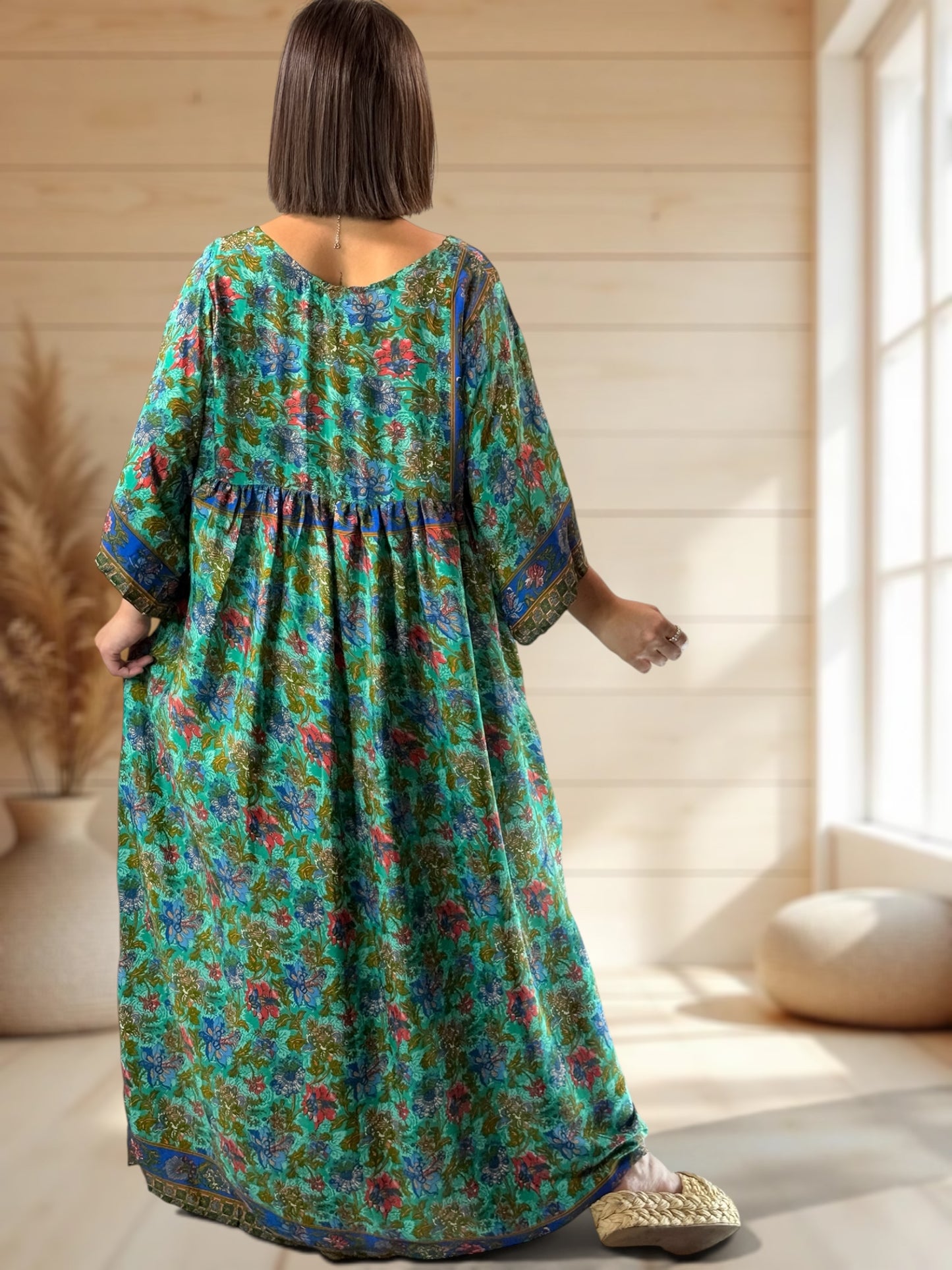MATHILDA - ROBE LONGUE BOHEME SOIE JUSQU'A LA TAILLE 54