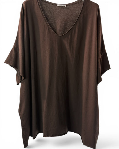 MAX - T-SHIRT EN COTON MARRON TAILLE 48/50 A 56/58