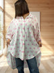 ANGY - CHEMISE OVERSIZE A POIS ROSE JUSQU'A LA TAILLE 60