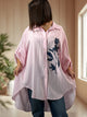 ADRIANA - CHEMISE OVERSIZE ROSE A RAYURE JUSQU'A LA TAILLE 60