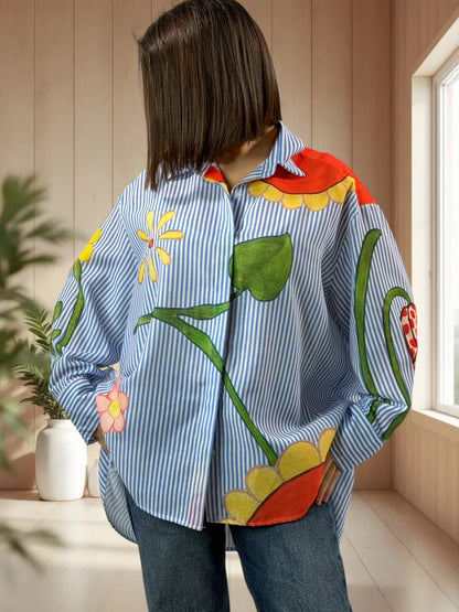 SUNSHINE - CHEMISE OVERSIZE A MOTIF JUSQU'A LA TAILLE 54