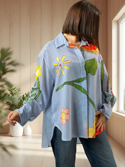 SUNSHINE - CHEMISE OVERSIZE A MOTIF JUSQU'A LA TAILLE 54