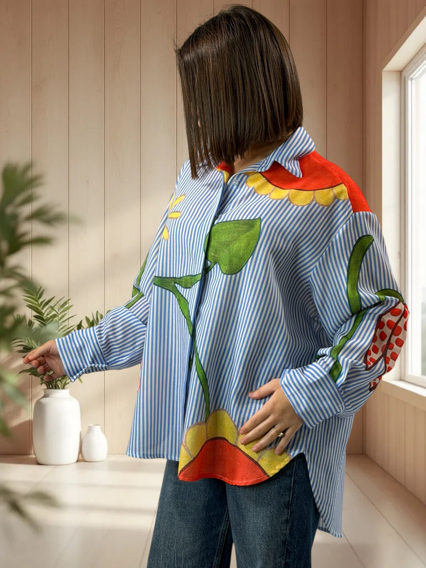 SUNSHINE - CHEMISE OVERSIZE A MOTIF JUSQU'A LA TAILLE 54