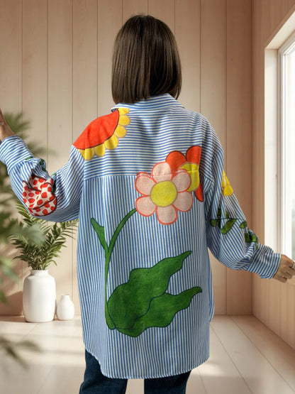 SUNSHINE - CHEMISE OVERSIZE A MOTIF JUSQU'A LA TAILLE 54