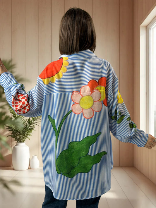 SUNSHINE - CHEMISE OVERSIZE A MOTIF JUSQU'A LA TAILLE 54
