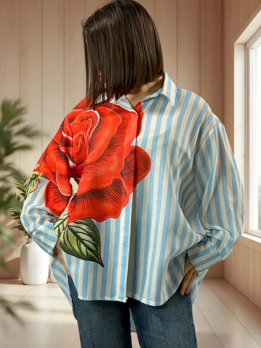 SUNSHINE - CHEMISE OVERSIZE A MOTIF JUSQU'A LA TAILLE 54