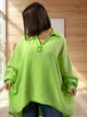 CELINE  - TUNIQUE OVERSIZE VERT ANIS EN GAZE DE COTON JUSQU'A LA TAILLE 56