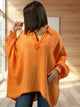 CELINE  - TUNIQUE OVERSIZE ORANGE EN GAZE DE COTON JUSQU'A LA TAILLE 56