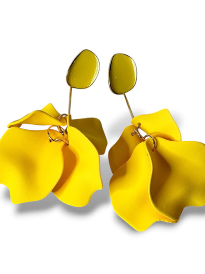 ELISA - BOUCLES D'OREILLES TENDANCE JAUNE