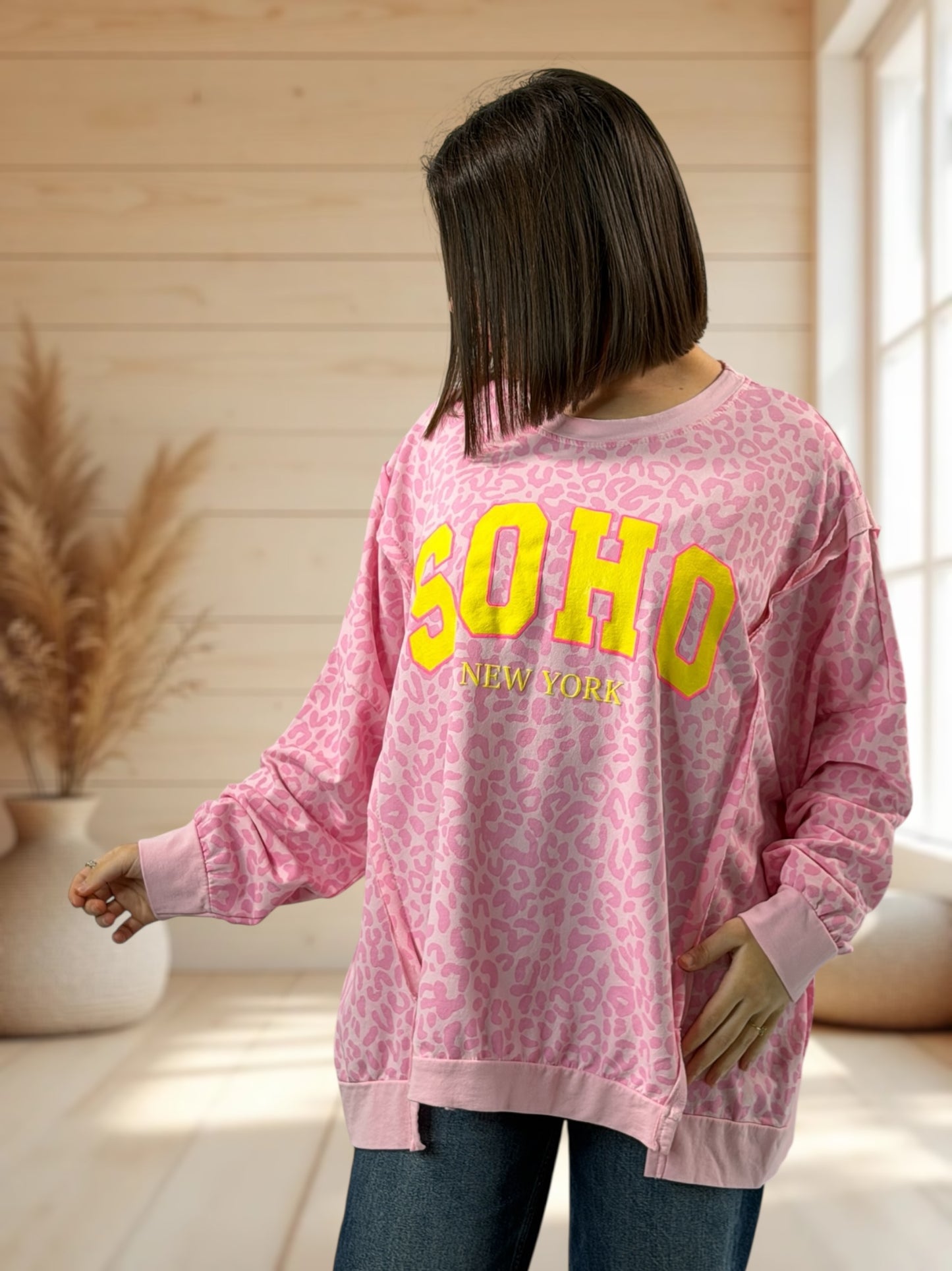 CARLOTA - TEE-SHIRT LEOPARD ROSE JUSQU'A LA TAILLE 54