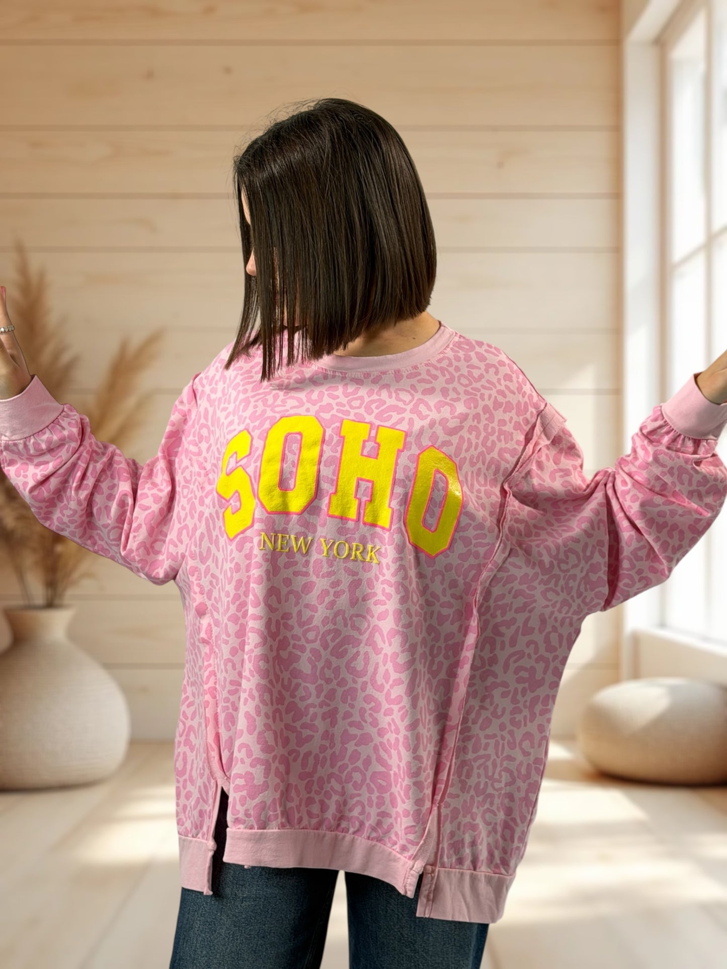 CARLOTA - TEE-SHIRT LEOPARD ROSE JUSQU'A LA TAILLE 54