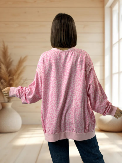 CARLOTA - TEE-SHIRT LEOPARD ROSE JUSQU'A LA TAILLE 54