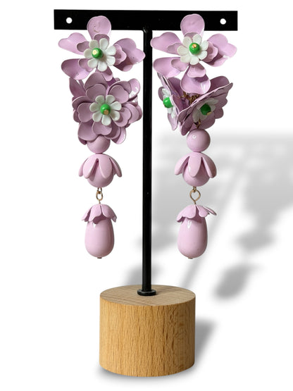 CHRISTEL - BOUCLES D'OREILLES TENDANCE LILAS
