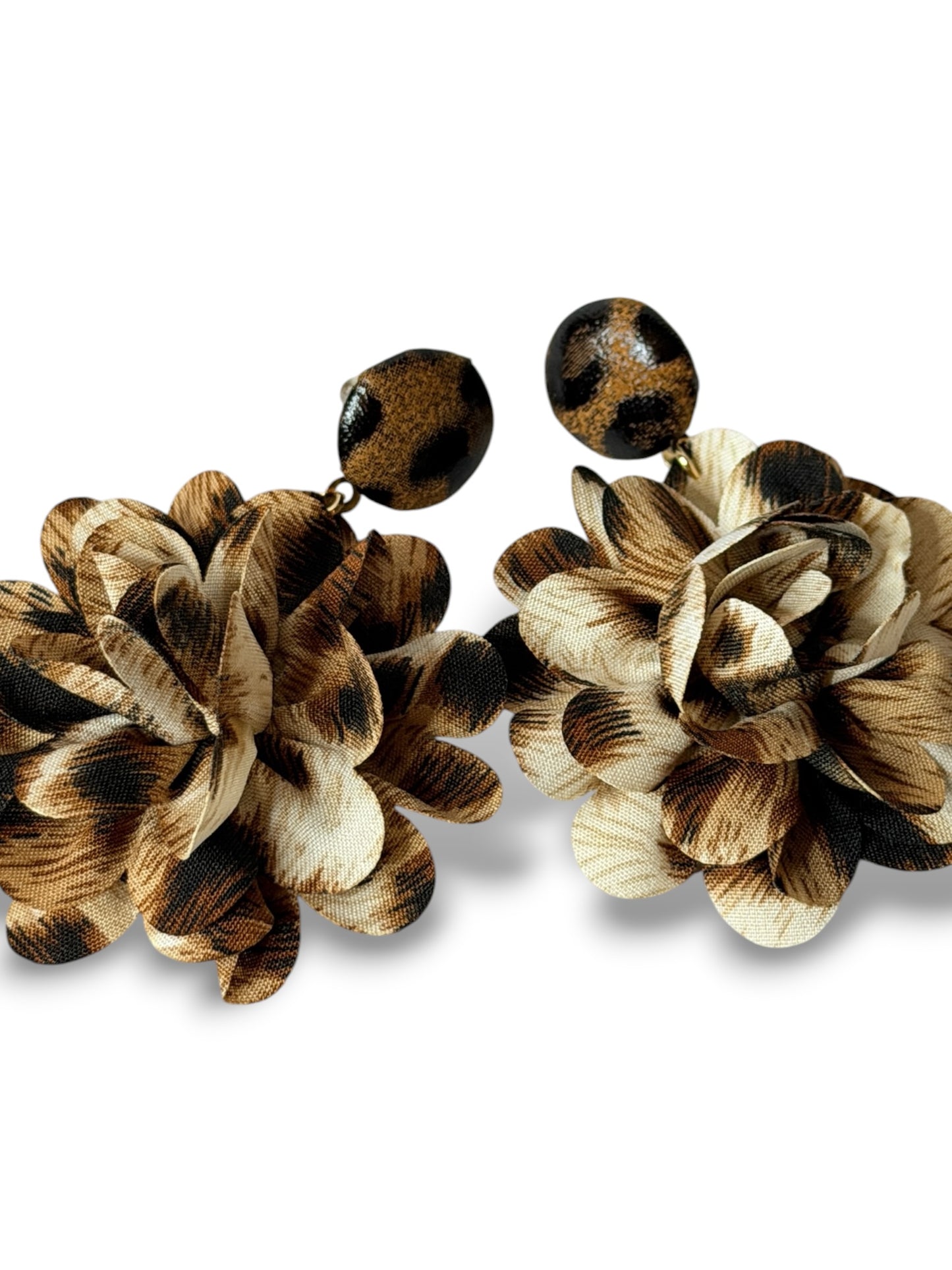 COLINE - BOUCLES D'OREILLES AVEC FLEUR LEOPARD