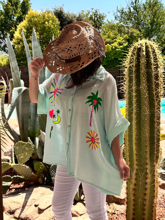 MANON - TUNIQUE OVERSIZE LAGON JUSQU'A LA TAILLE 54