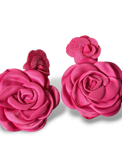 MADALENA - BOUCLES D'OREILLES FLEUR FUCHSIA