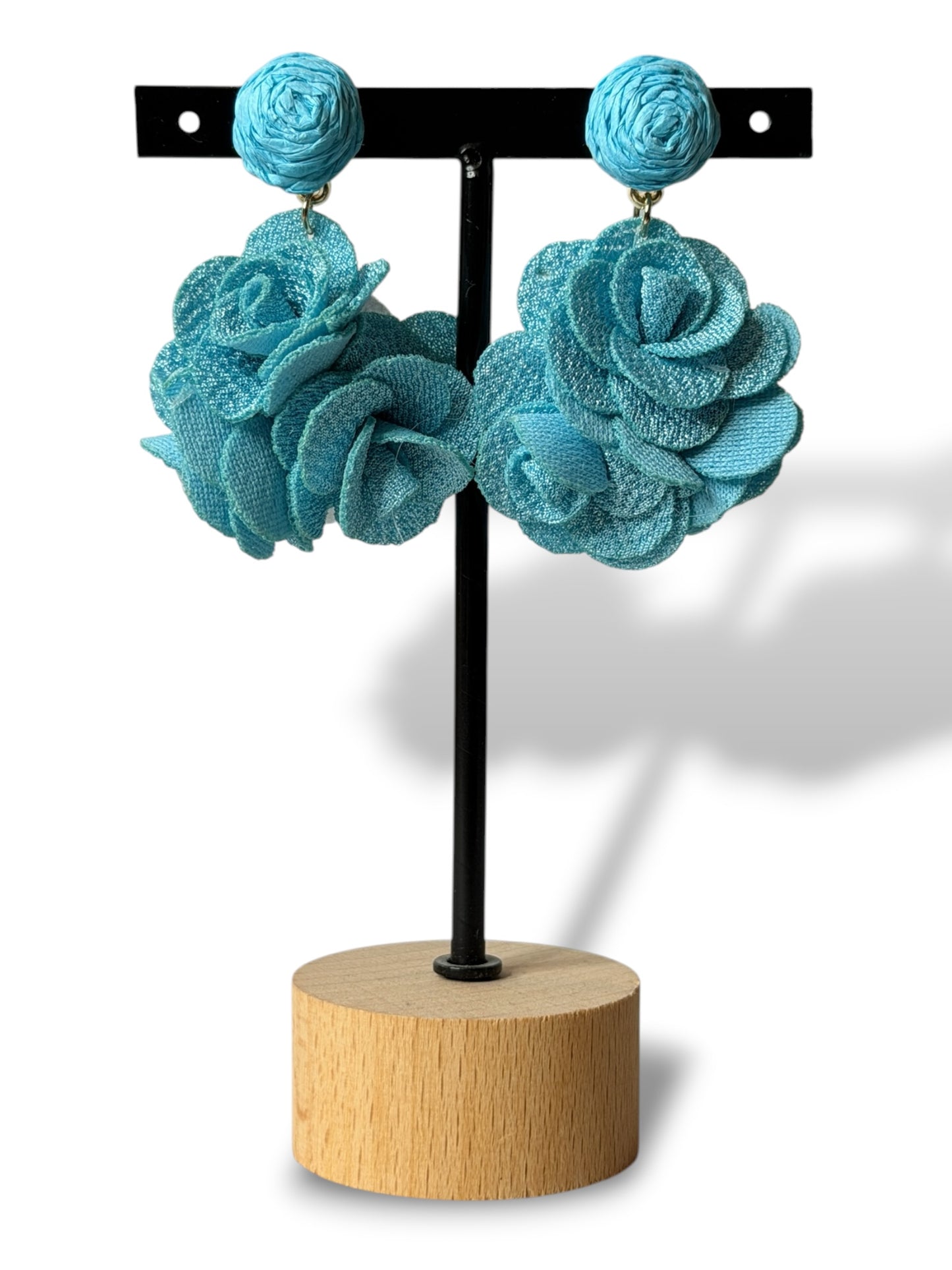 CLAUDIA - BOUCLES D'OREILLES FLEUR TURQUOISE
