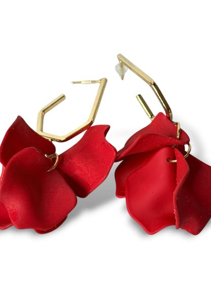 AMANDA - BOUCLES D'OREILLES TENDANCE ROUGE