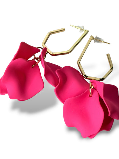 AMANDA - BOUCLES D'OREILLES TENDANCE FUCHSIA
